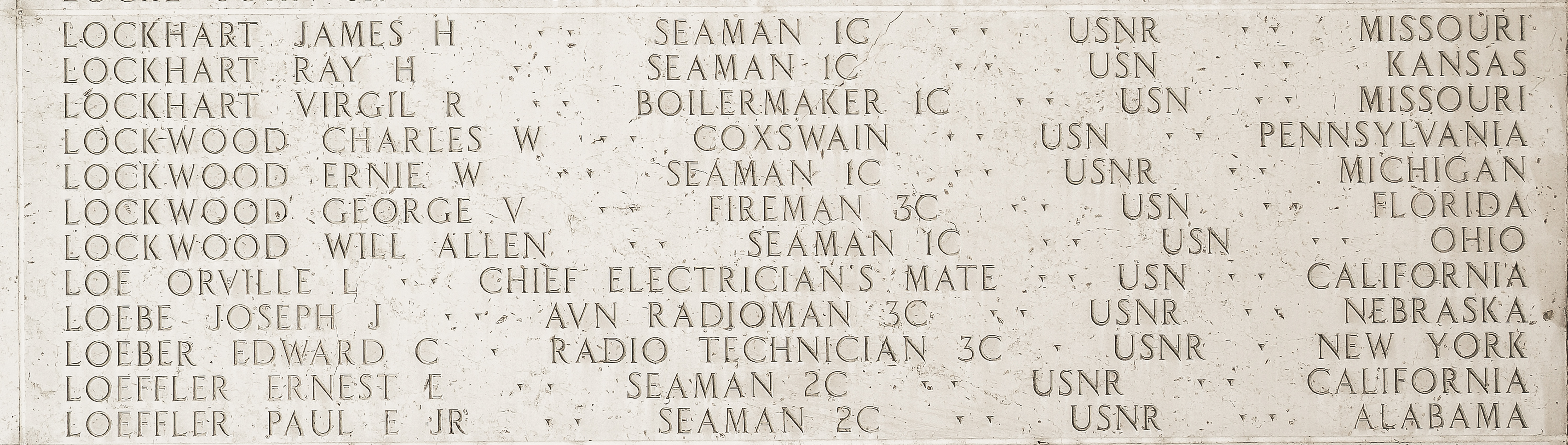 Virgil R. Lockhart, Boilermaker First Class